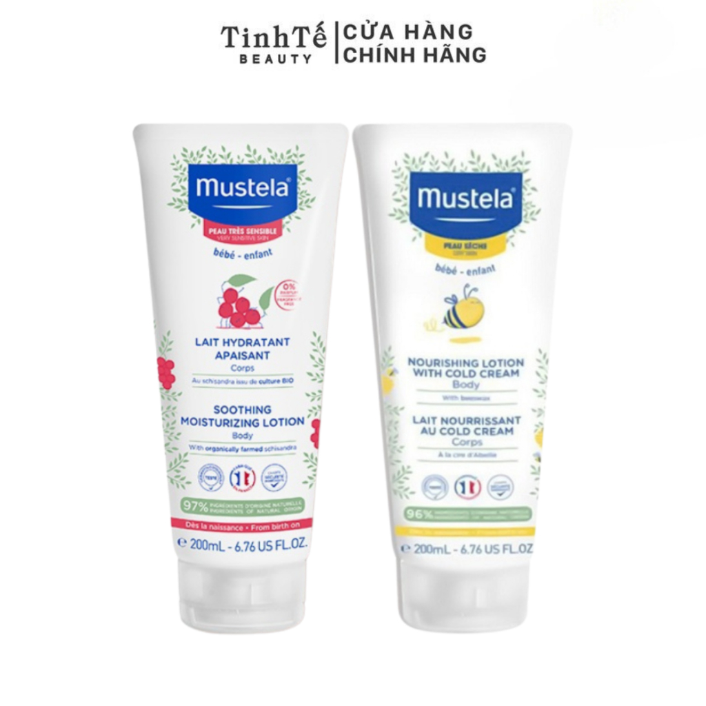 Sữa Dưỡng Da Toàn Thân Cho Em Bé Mustela Soothing Moisturizing Loliton và Nourishing Loliton With Cold Cream 200ml