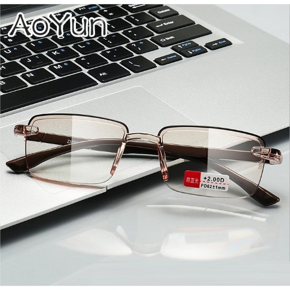 Kính lão thị viễn thị không vành siêu nhẹ siêu trong, tròng trong suốt cực rõ và nét siêu xịn PD04 c