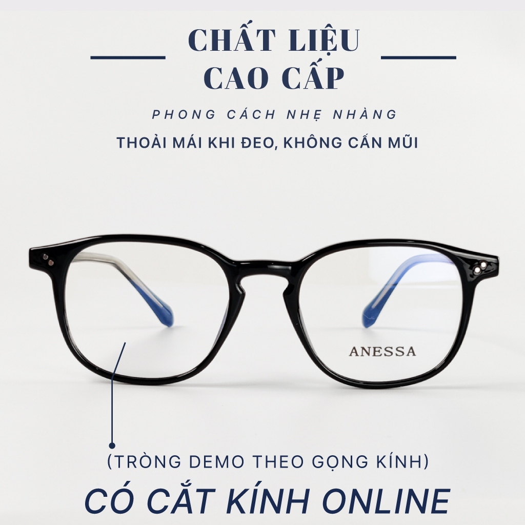 Mắt kính giả cận nữ nam LB Eyewear 9271 gọng vuông chữ nhật chất liệu nhựa lõi kim loại chắc chắn, không đau tai khi đeo