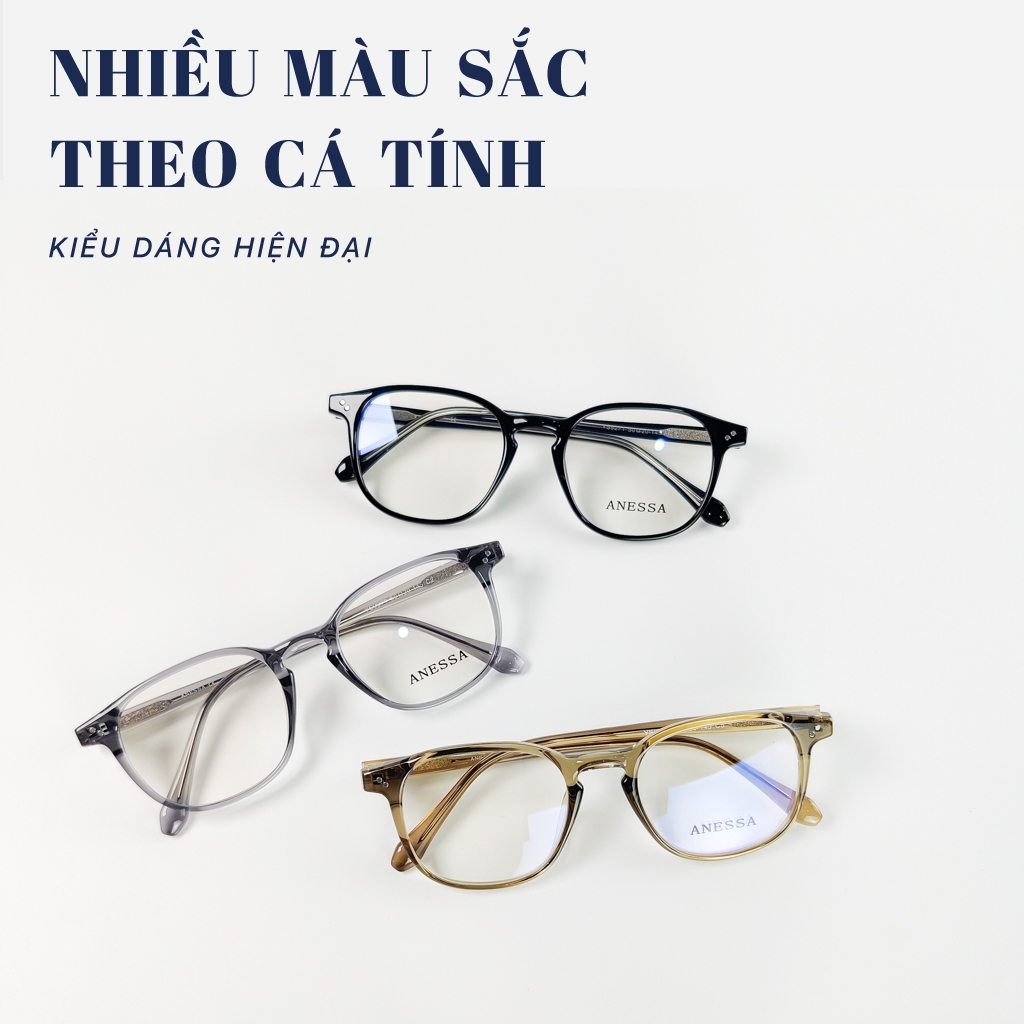 Mắt kính giả cận nữ nam LB Eyewear 9271 gọng vuông chữ nhật chất liệu nhựa lõi kim loại chắc chắn, không đau tai khi đeo