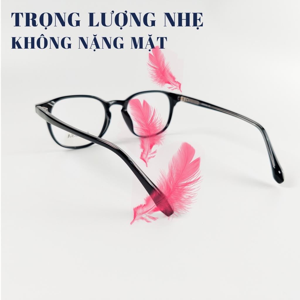 Mắt kính giả cận nữ nam LB Eyewear 9271 gọng vuông chữ nhật chất liệu nhựa lõi kim loại chắc chắn, không đau tai khi đeo