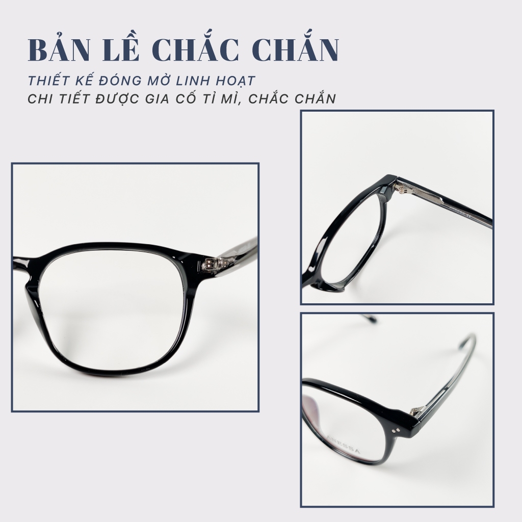 Mắt kính giả cận nữ nam LB Eyewear 9271 gọng vuông chữ nhật chất liệu nhựa lõi kim loại chắc chắn, không đau tai khi đeo
