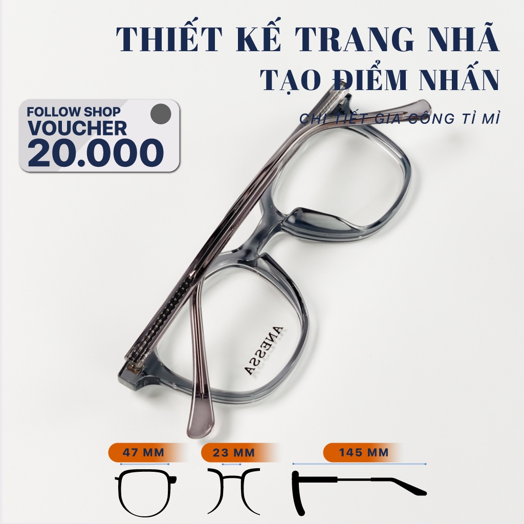 Kính đọc sách nam nữ LB Eyewear 9285 gọng vuông chữ nhật chất liệu nhựa cao cấp lõi kim loại, không cấn mũi, nhẹ mặt