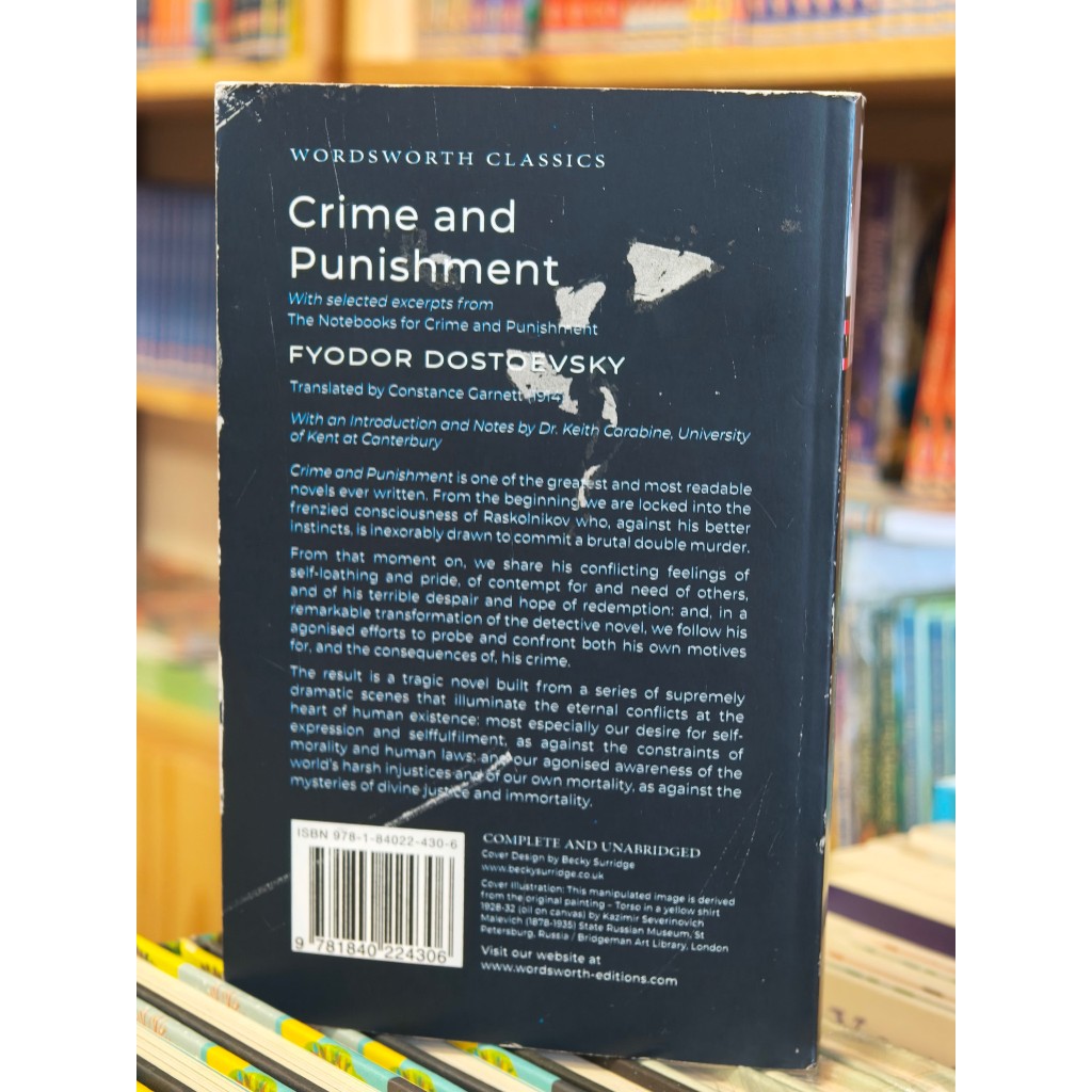 Sách lỗi bìa - Tiểu thuyết tiếng Anh - Crime and Punishment, chưa sử dụng