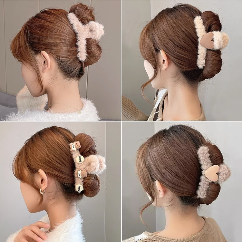 Cặp búi tóc kẹp lông tạo kiểu cho tóc ngăn tóc dài đa năng giá rẻ, kẹp càng cua 16 răng cỡ lớn chắc chắn xinh xỉu