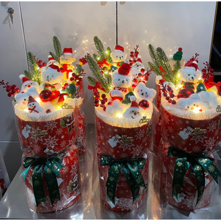 Set bó hoa gấu bông noel