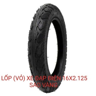 Lốp, vỏ xe đạp điện sao vàng 16x2.125