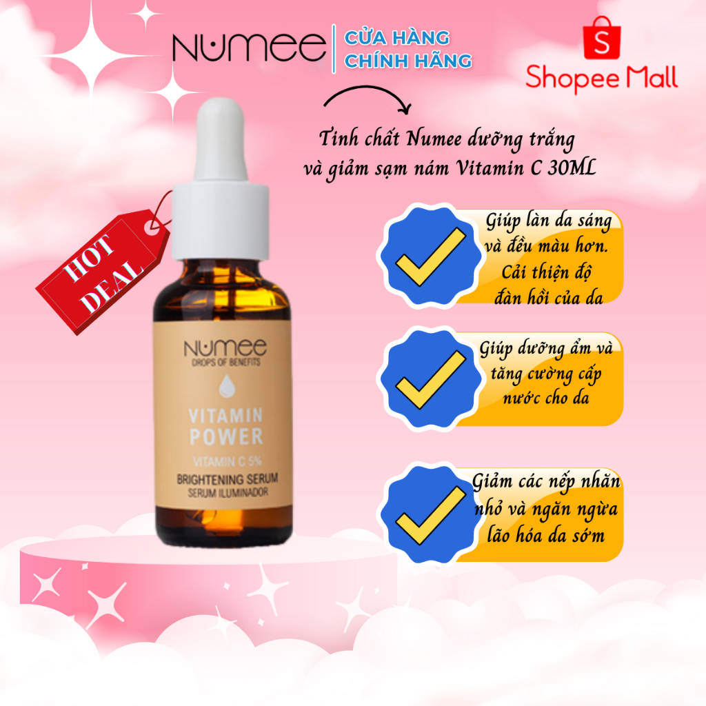 Tinh chất Numee dưỡng trắng và giảm sạm nám Vitamin C 5% 30ML