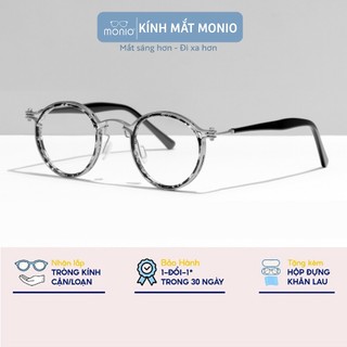 Gọng kính cận nam nữ MONIO mắt kính tròn gọng kính kim loại siêu bền màu sắc thời trang TR2203
