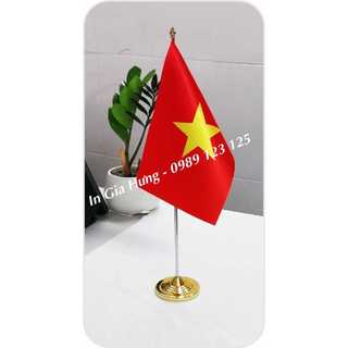 Bộ Cờ Để Bàn Đơn Việt Nam ( Cán Inox chân đế kim loại mạ vàng).
