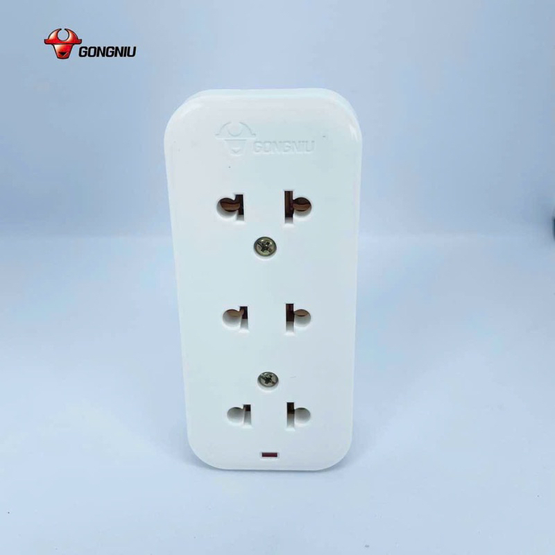 Ổ cắm điện Gongniu 3  ổ mini có 2 đầu chờ nối dân 2500w