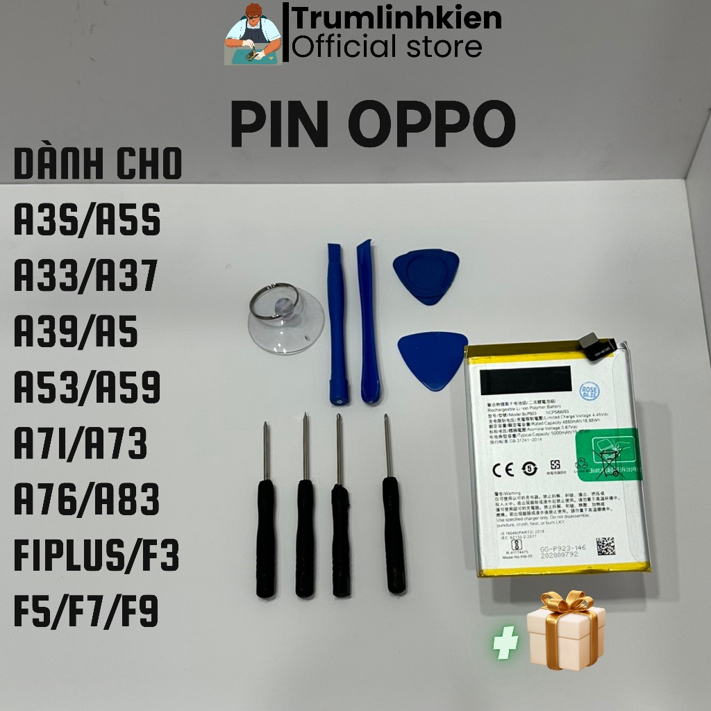 Pin OPPO A33 A37 A39 A5 A53 A59 A71 A73 A76 A83 F1 PLUS F3 F7 F9 F11 chuẩn