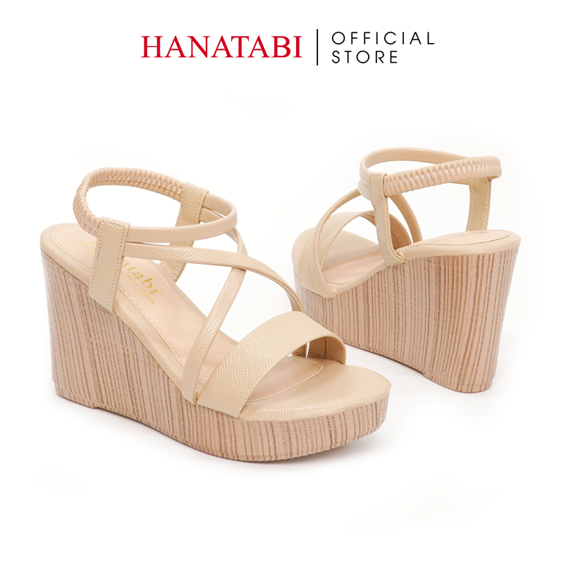 Sandal Nữ Hanatabi Quai Ngang Đế Xuồng Cao 9cm Mã HNSDX9F835