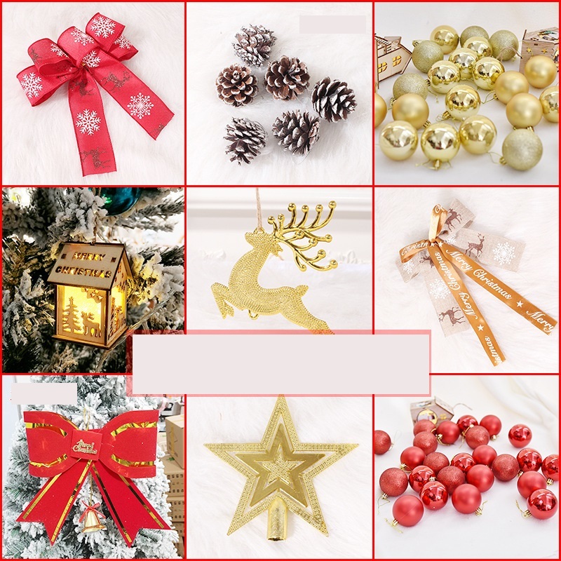 Set trang trí phụ kiện, nơ, trái châu loại đẹp Cao Cấp trang trí Noel giáng sinh, phụ kiện trang trí cây thông mẹ sóc
