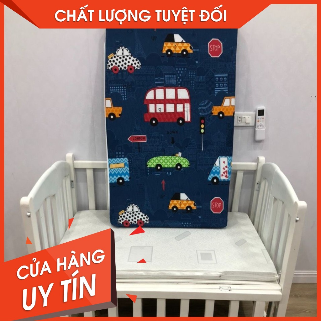 Đệm cũi bông ép cho trẻ sơ sinh dày 5cm màu oto đáng yêu