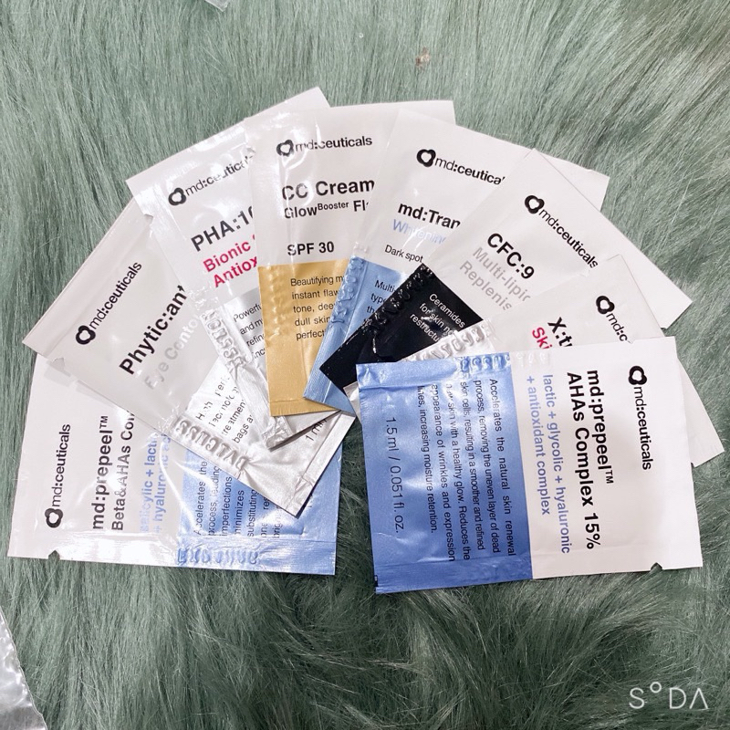 [ SAMPLE 1.5ML Md:Ceuticals ] CÁC LOẠI PEEL, KEM DƯỠNG , KEM CHỐNG NẮNG