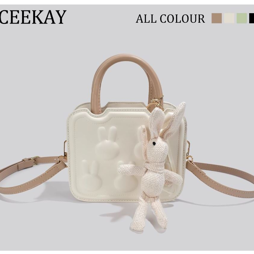 🌸Hàng Order🌸 Túi Xách Nữ CEEKAY Da Trơn Dập Vân Nổi Hình Thỏ Quai Da Đeo Móc Gâu Quai Sang Chảnh Nữ Tính🌸Hàng Quảng Châu