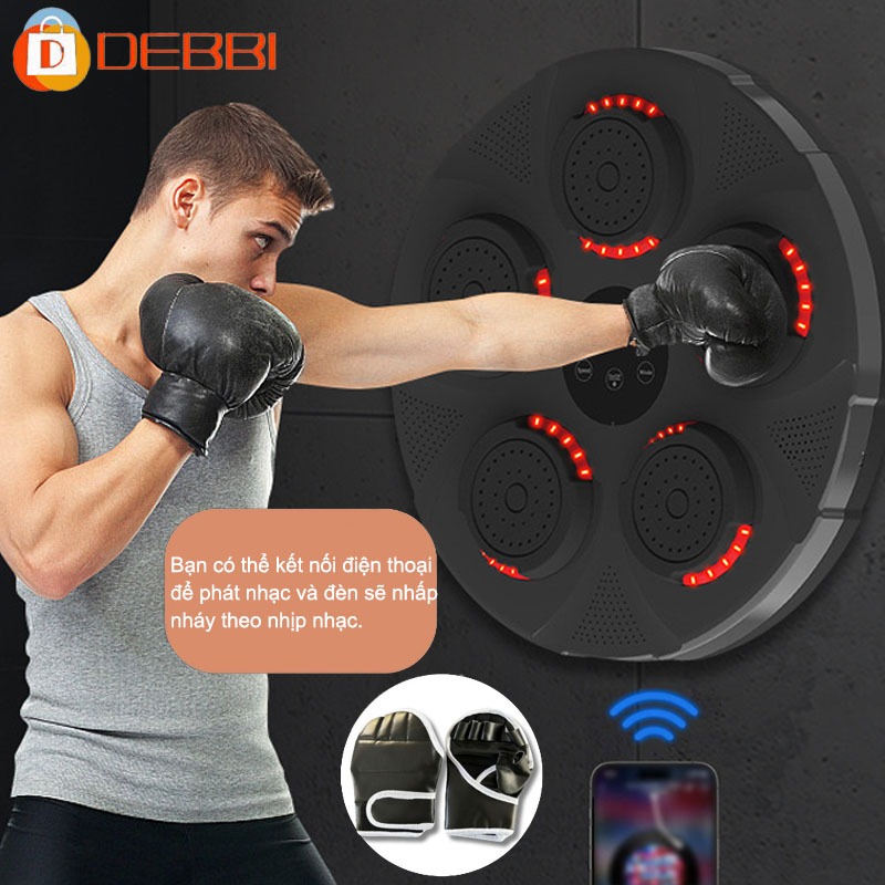 Máy tập đấm bốc treo tường, thiết bị tập đấm bốc thông minh cho trẻ em, có thể kết nối Bluetooth để phát nhạc.