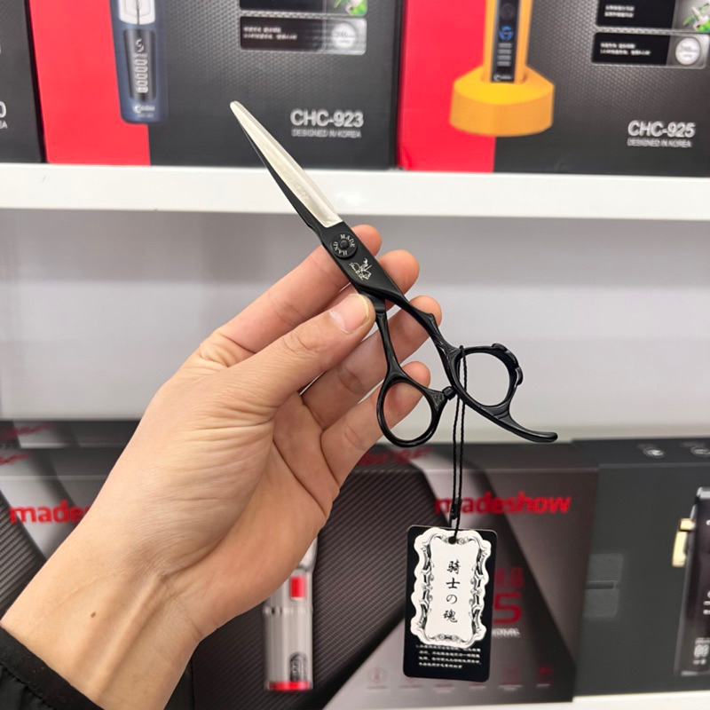 Kéo cắt tóc chiến binh chính hãng size 6.0 màu đen bảo hành 6 tháng