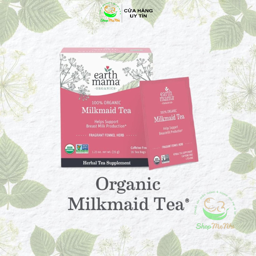 Trà lợi sữa hữu cơ Earth Mama Milkmaid Tea 16 túi lọc.