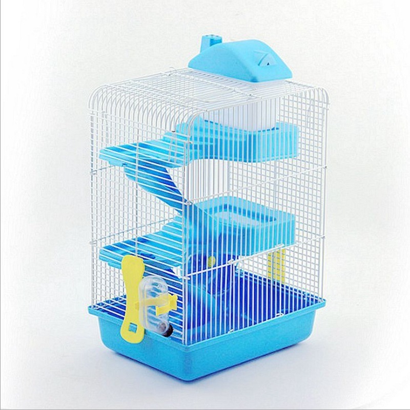 Lồng sắt nuôi chuột hamster, 3 tầng full phụ kiện 27cm*19cm*40cm