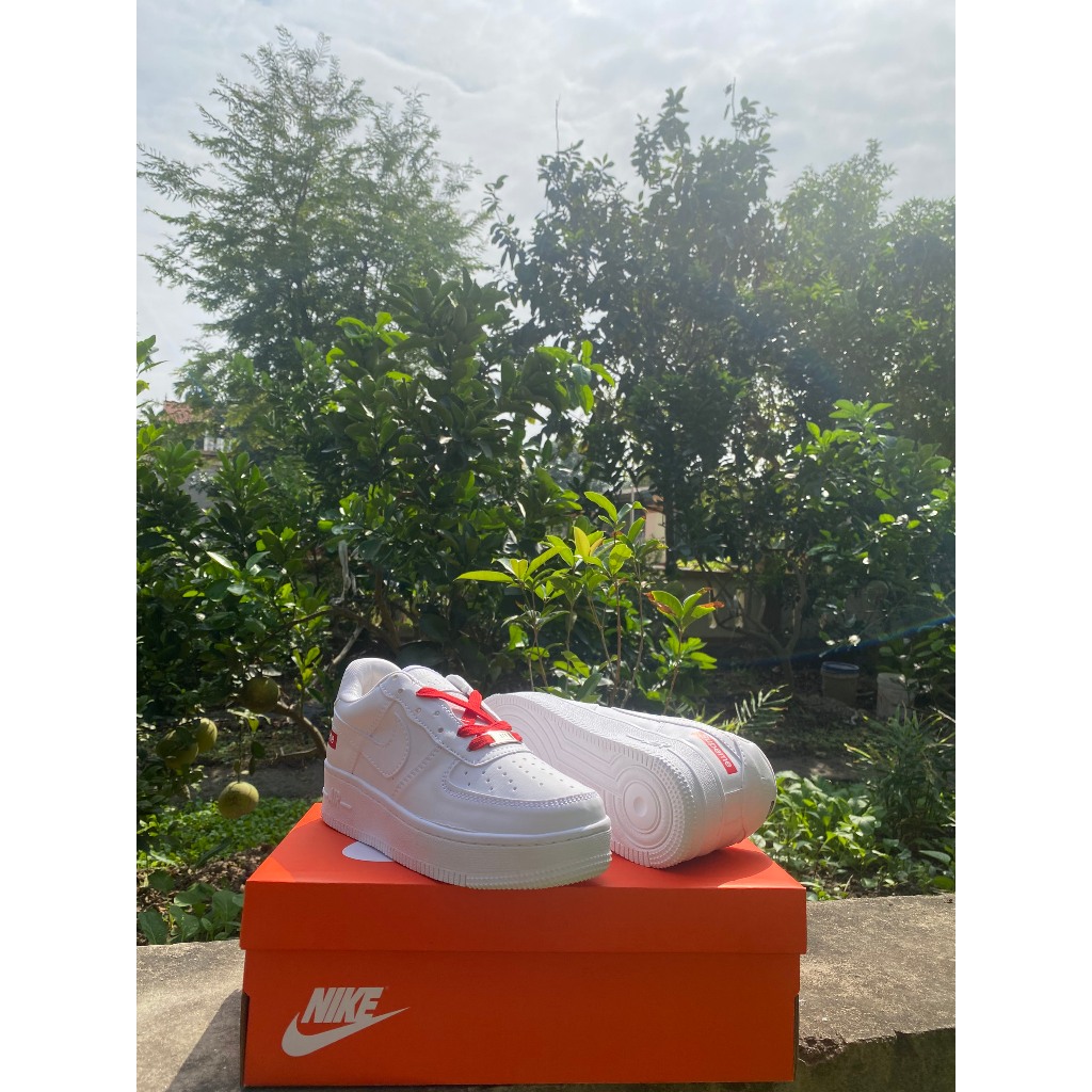 Giày thể thao A.F1 xám vệt đen, A.ir F.orce 1 xám bàn chải bản đẹp vàng mẫu mới 2023 full box bill