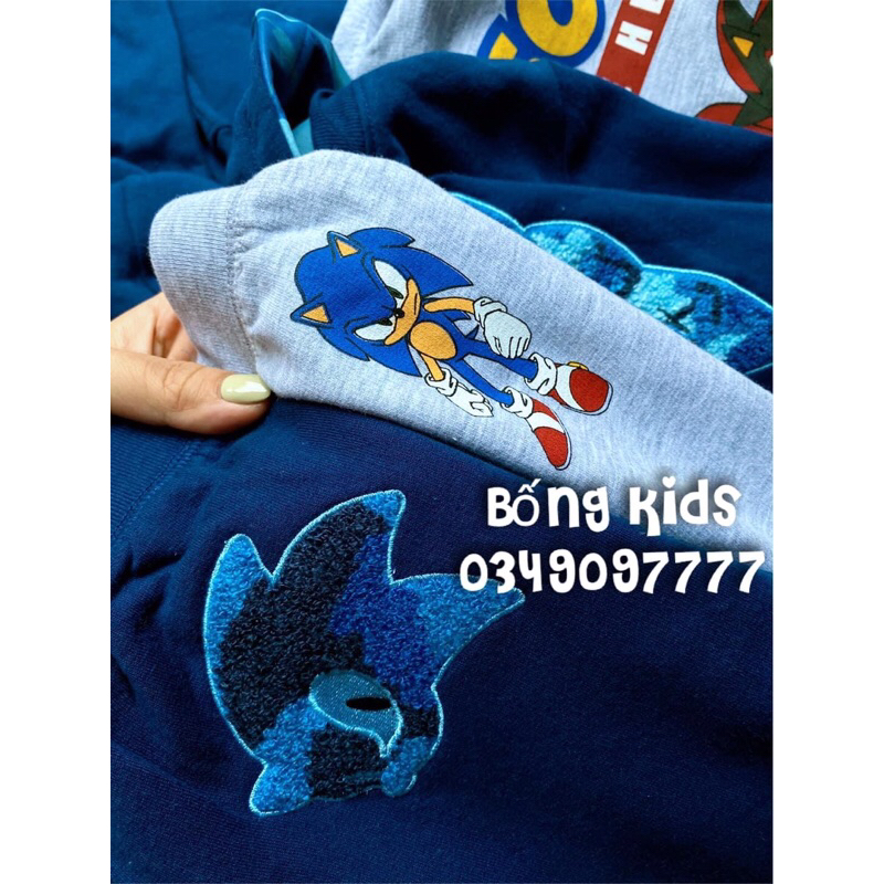 Bộ Nỉ Hoodie Bé Trai Sonic
