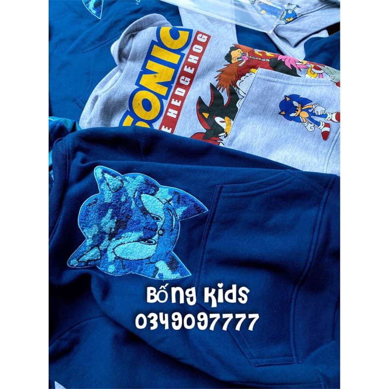 Bộ Nỉ Hoodie Bé Trai Sonic