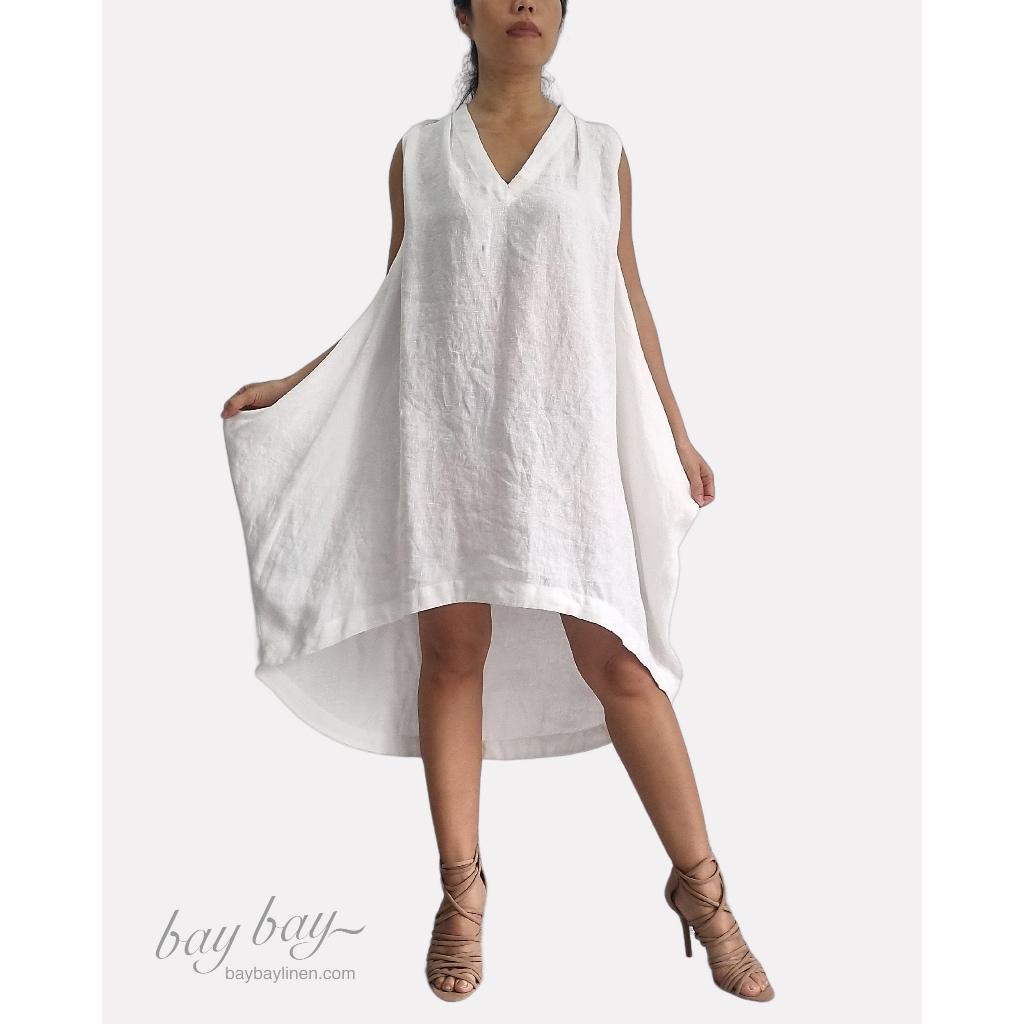 Đầm linen tưng free size dáng rộng