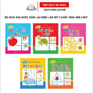 Sách - bộ vở viết xoá được - wipe clean luyện viết không sợ sai - tặng kèm 2 bút