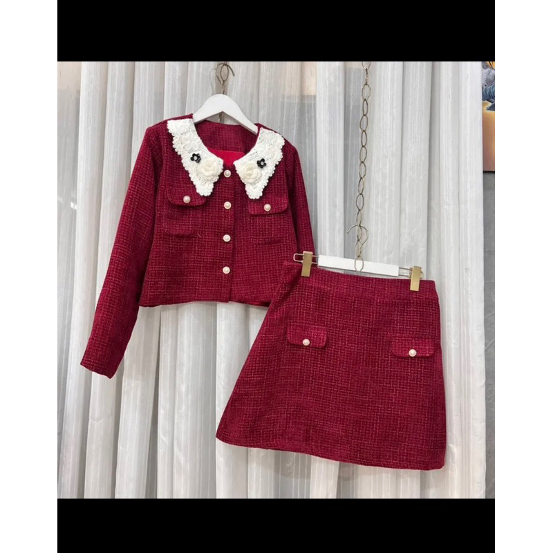 SET DẠ NHUNG CỔ THÊU HOA NOOR BIGSIZE 55-95KG