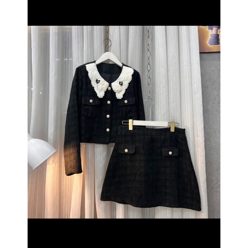 SET DẠ NHUNG CỔ THÊU HOA NOOR BIGSIZE 55-95KG