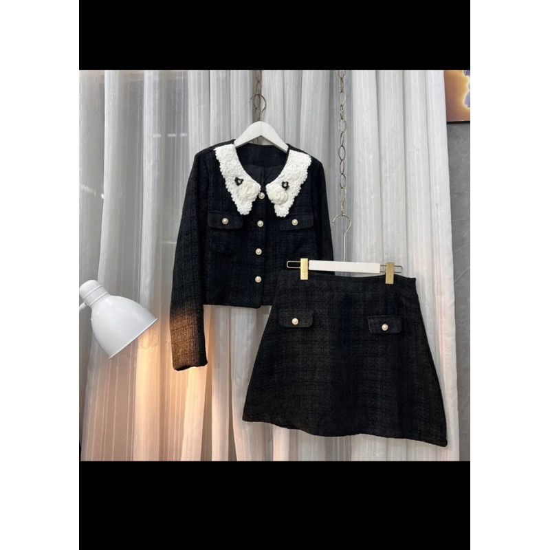 SET DẠ NHUNG CỔ THÊU HOA NOOR BIGSIZE 55-95KG