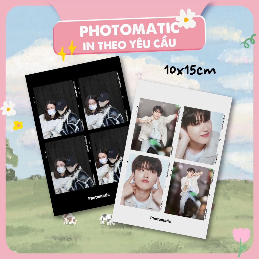 Ảnh khung Photomatic in theo yêu cầu 4 ảnh mẫu thiết kế 100x150mm