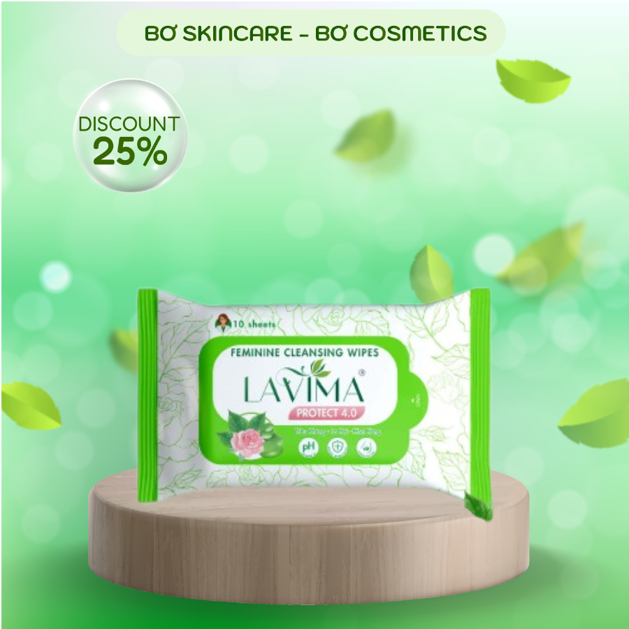 Khăn ướt vệ sinh phụ nữ Lavima Protect ( túi 10 tờ)