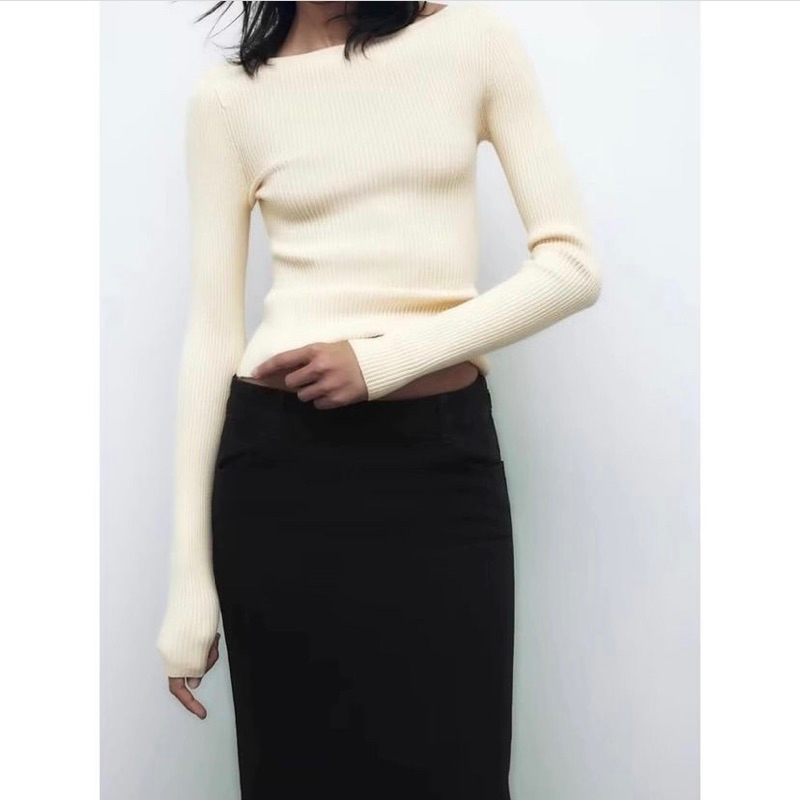 Áo len tay dài cổ thuyền Zr