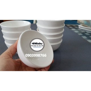 Chén sứ loe chén tròn, dĩa tương sứ chén đựng nước tương nước mắm, chén chấm cao cấp
