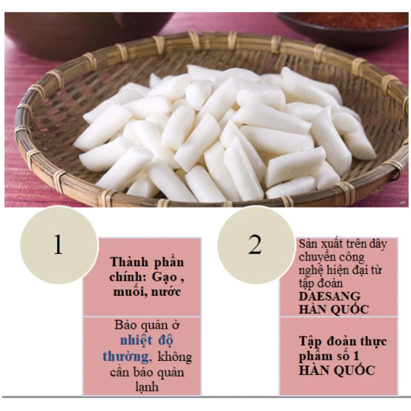 Bánh Gạo Tokbokki HÀN QUỐC O'Food gói 350g