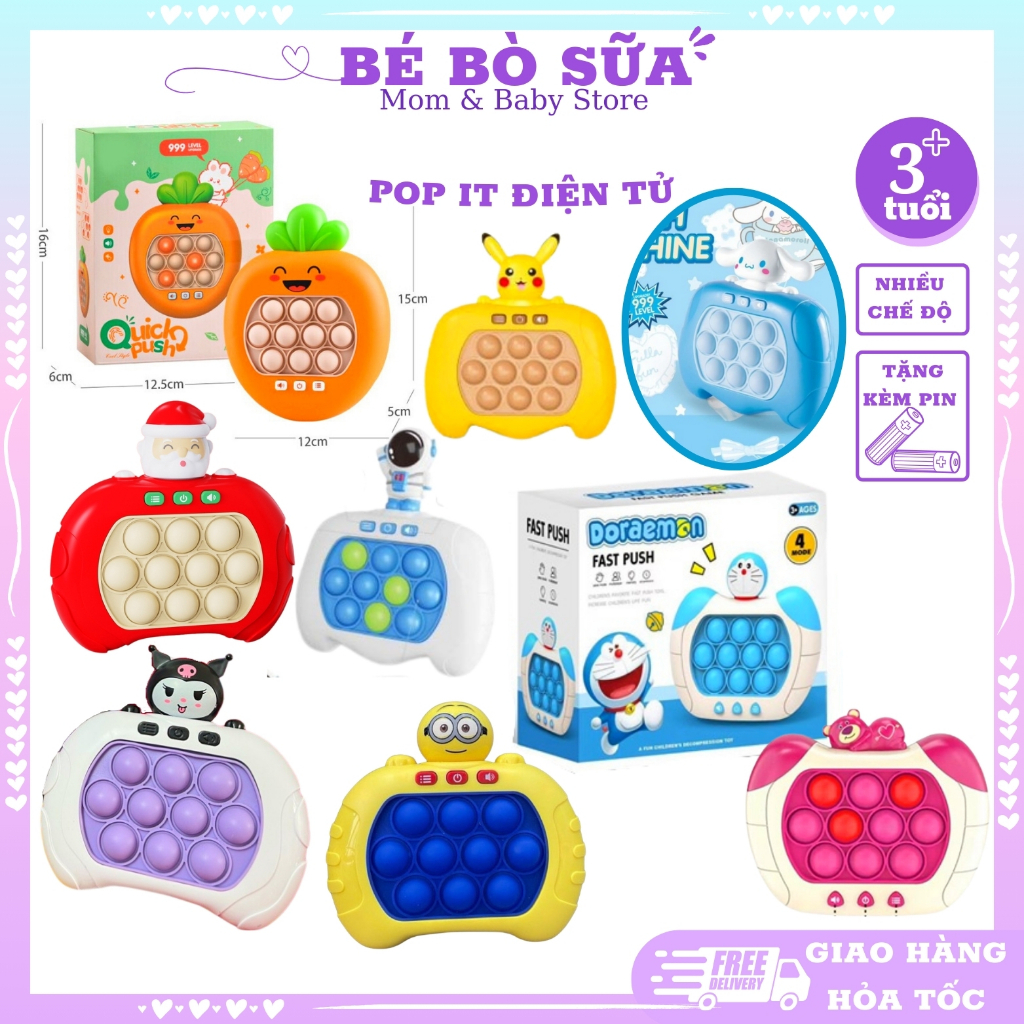 (TẶNG PIN) Đồ chơi Pop It Điện tử thế hệ mới có nhạc Và đèn - Game giải trí Push It 2023 - Giảm căng thẳng, xả Stress