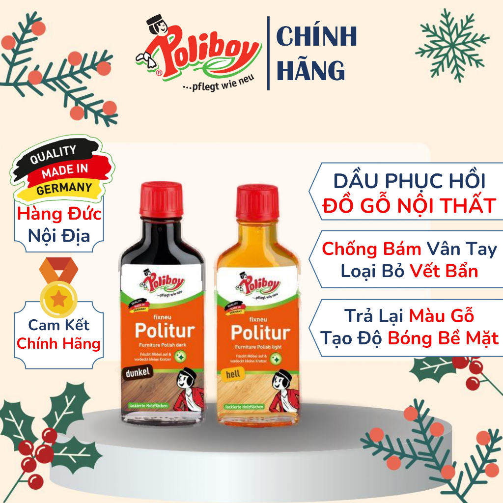 Dung Dịch Đánh Bóng Bề Mặt Gỗ POLIBOY Làm Mới Bề Mặt Nội Thất 100ml