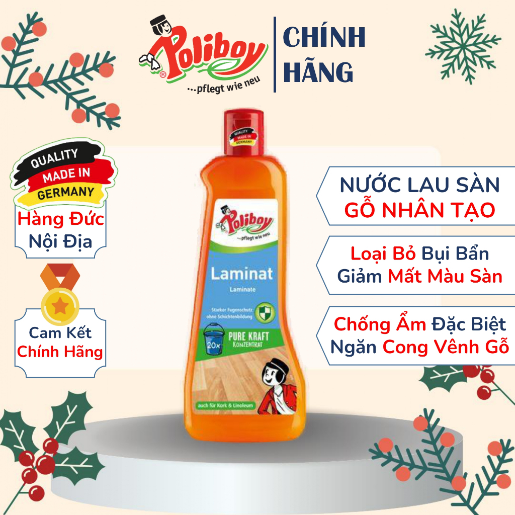 Nước Lau Sàn Gỗ Laminate POLIBOY Vệ Sinh Sàn Gỗ Công Nghiệp 500ml Không Tạo Vệt