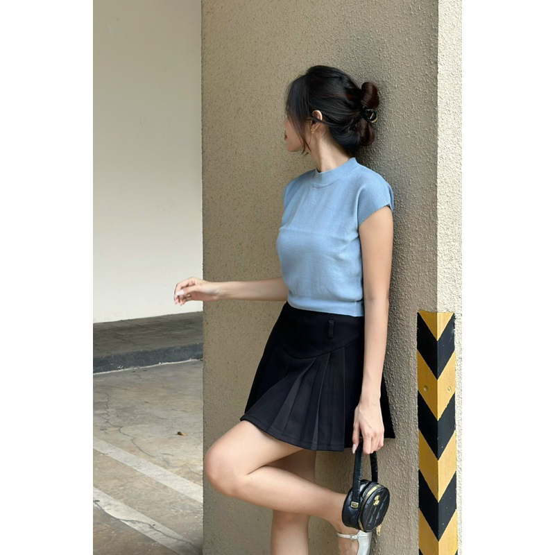 Áo len - 2551 - cổ cao trơn tay cộc