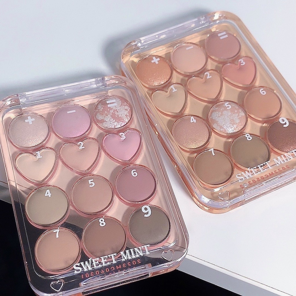 Bảng phấn mắt SWEET MINT 12 ô tông hồng đất lấp lánh bền màu - pathouse