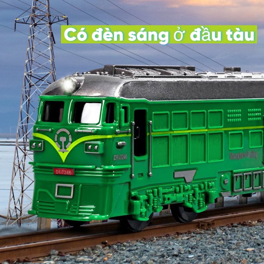 Đồ Chơi Mô Hình Tàu Hỏa Xe Lửa Điện Giả Hợp Kim Cho Trẻ Em Có Đèn Và Âm Thanh - Đồ Chơi Trẻ Con Giá Rẻ A1