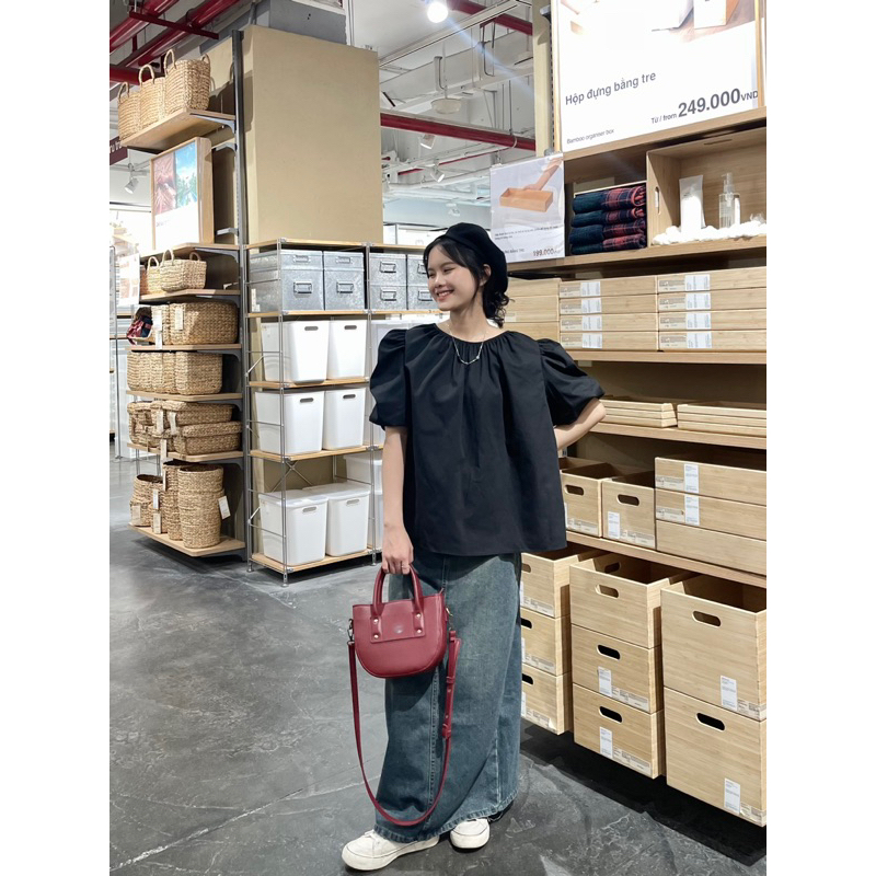 Áo babydoll hở lưng tay phồng Coco 18made ✿ 𝐁𝐲 𝐄𝐢𝐠𝐡𝐭𝐞𝐞𝐧 𝐀𝐠𝐚𝐢𝐧