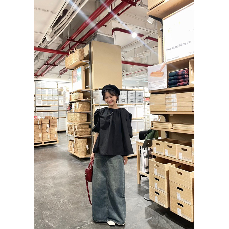 Áo babydoll hở lưng tay phồng Coco 18made ✿ 𝐁𝐲 𝐄𝐢𝐠𝐡𝐭𝐞𝐞𝐧 𝐀𝐠𝐚𝐢𝐧