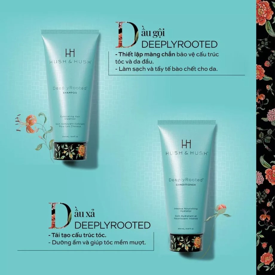 Combo Dầu Gội Và Dầu Xả - HUSH & HUSH DeeplyRooted