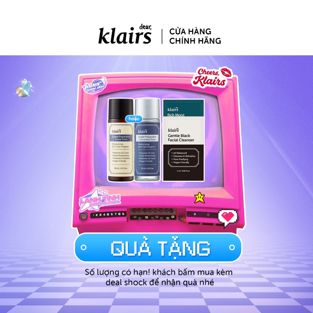 [HÀNG TẶNG KHÔNG BÁN] 1 Dear,Klairs nước hoa hồng Toner 30ml (bất kỳ)+ 2 sachet ngẫu nhiên