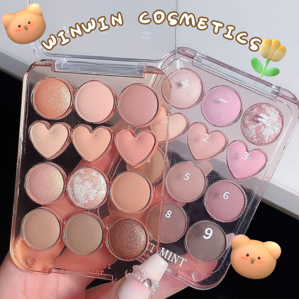 Bảng phấn mắt SWEET MINT 12 ô tông hồng đất lấp lánh bền màu - pathouse