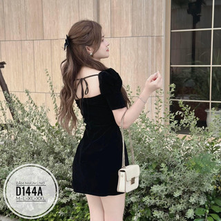 BIGSIZE Đầm nhung nơ D144A